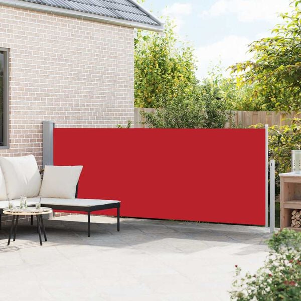 vidaXL Auvent lat&eacute;ral r&eacute;tractable de patio 140x500 cm Rouge
