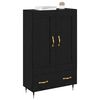 vidaXL Haut Armoire Ch&ecirc;ne noir 69,5 x 31 x 115 cm Bois d'ing&eacute;nierie