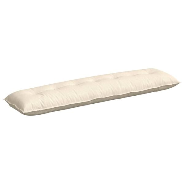 vidaXL Coussin de Dos Cr&egrave;me 200 x 50 cm Tissu en velours c&ocirc;tel&eacute;