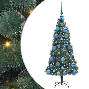 vidaXL Arbre de No&euml;l artificiel pr&eacute;-&eacute;clair&eacute; avec ensemble de boules