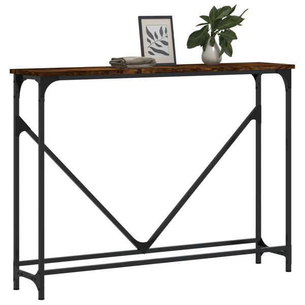 vidaXL Table console ch&ecirc;ne fum&eacute; 102x22,5x75 cm bois d'ing&eacute;nierie