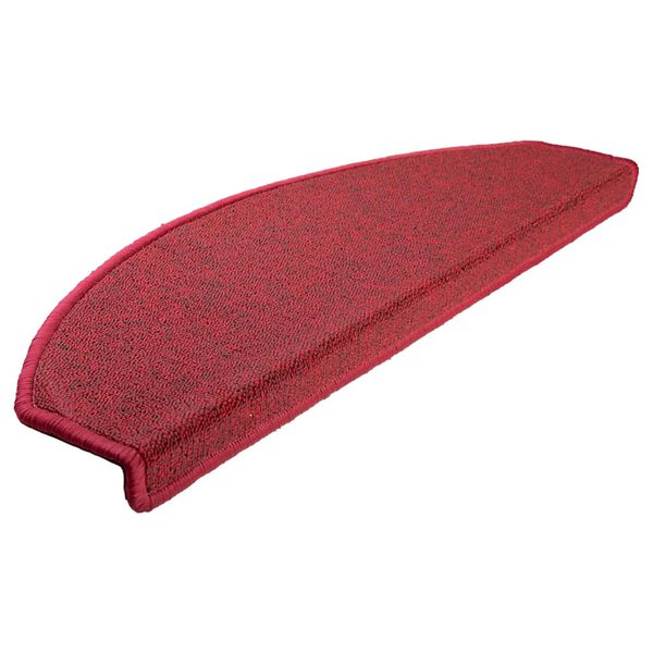 vidaXL Tapis d'escalier 20 pi&egrave;ces 65 x 24 x 4 cm Rouge Demi-rond Grand
