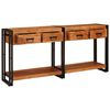 vidaXL Tables console avec tiroir 2 pcs Marron Bois d'Acacia Massif