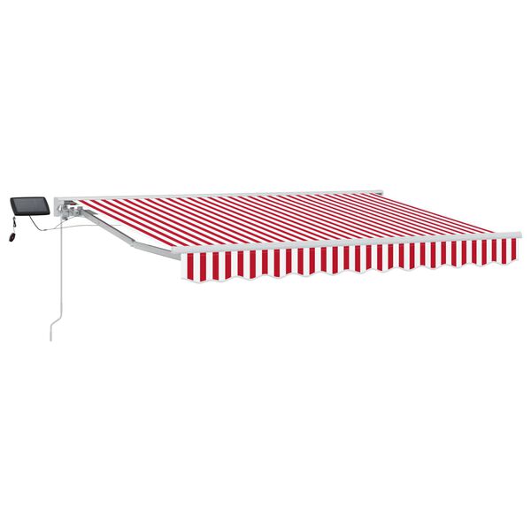 vidaXL Cadre de store manuel avec LEDs Rouge et Blanc 3,5 x 2,5 m