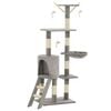 vidaXL Arbre &agrave; chat avec griffoirs en sisal 138 cm Gris