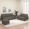 vidaXL Ensemble de canap&eacute;s 3 pcs avec coussins Gris Similicuir