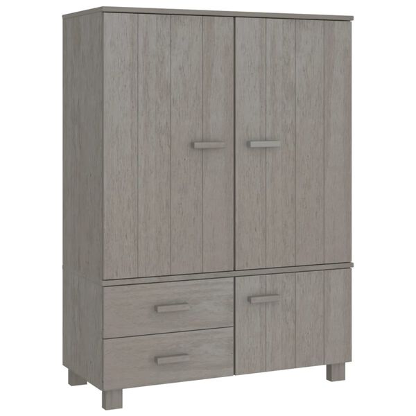 vidaXL Garde-robe HAMAR Gris clair 99x45x137 cm Bois massif de pin