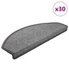 vidaXL Tapis d'escalier 30 pi&egrave;ces 65 x 24 x 4 cm Gris fonc&eacute; Demi-rond Grand