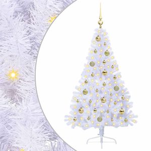vidaXL Sapin de No&euml;l artificiel avec 150 LED Blanc 150 cm PVC et Acier