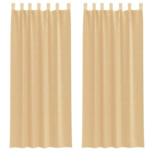vidaXL Rideaux en voile avec passe-tringles 2 pcs sable