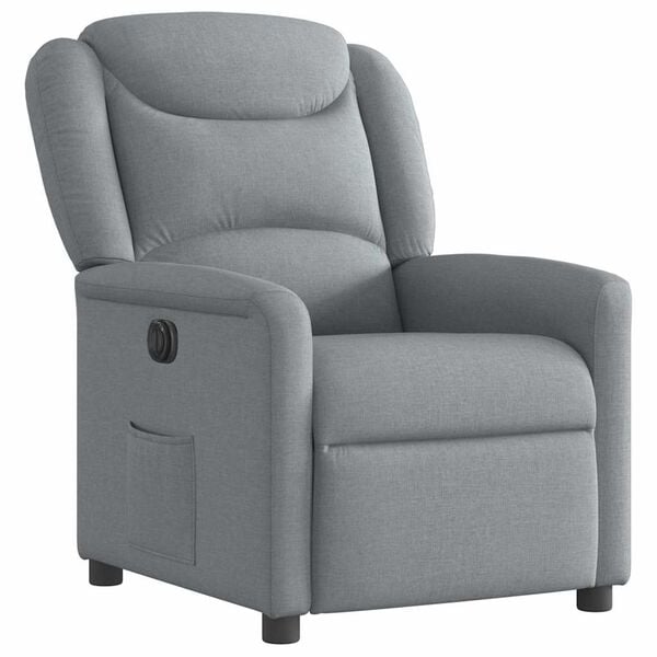 vidaXL Fauteuil inclinable &eacute;lectrique Gris clair Tissu