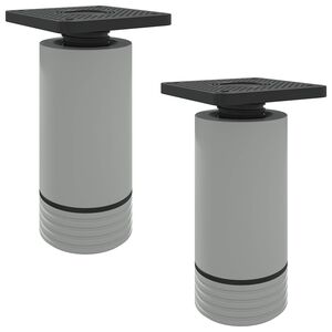vidaXL Pieds de meuble R&eacute;glable 2 pcs Blanc 64 x 64 x 100 mm PP