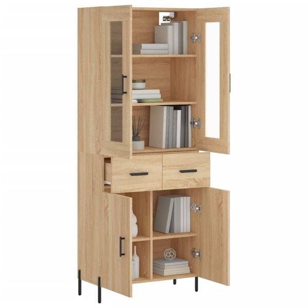 vidaXL Buffet haut Ch&ecirc;ne sonoma 69,5x34x180 cm Bois d'ing&eacute;nierie