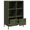 vidaXL Buffet haut vert olive 68x39x103,5 cm acier