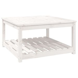 vidaXL Table de jardin blanc 82,5x82,5x45 cm bois massif de pin
