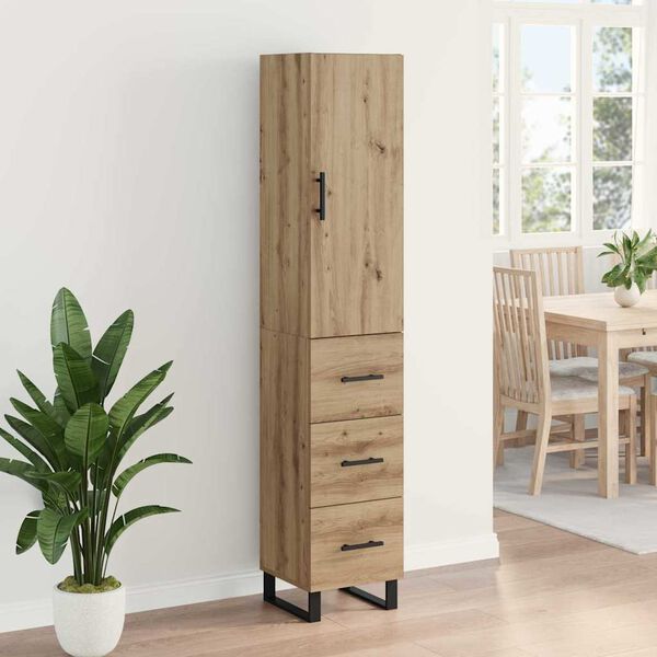 vidaXL Haut Armoire avec tiroir Ch&ecirc;ne artisanal 34,5 x 34 x 180 cm