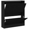vidaXL Cabinet &agrave; chaussures avec &eacute;tag&egrave;re Ch&ecirc;ne noir 80 x 21 x 87,5 cm