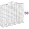 vidaXL Paniers à gabions arqués 30 pcs 200x50x160/180 cm Fer galvanisé