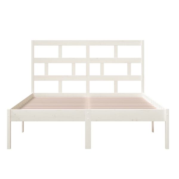 vidaXL Cadre de lit sans matelas blanc bois massif 120x200 cm