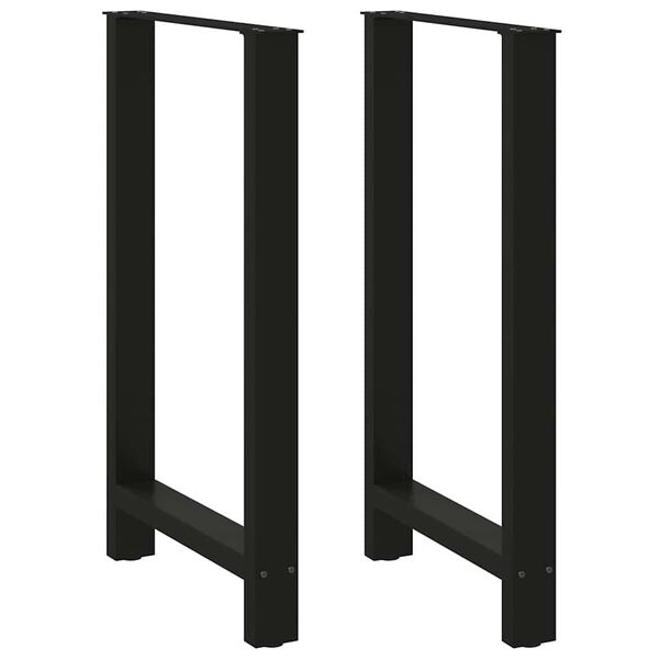 vidaXL Pieds de table de bar Noir 2 pi&egrave;ces 60 x (100-101) cm Acier
