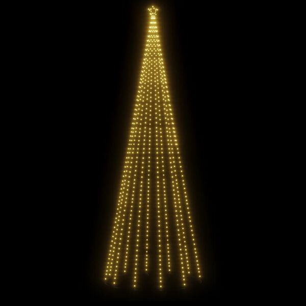 vidaXL Sapin de No&euml;l avec piquet 732 LED blanc chaud 500 cm