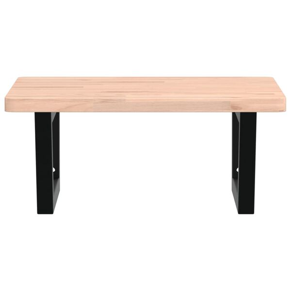 vidaXL Étagère de vasque murale acier et bois massif de hêtre