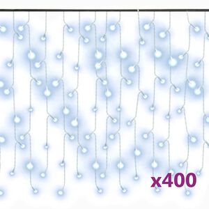 vidaXL Rideau lumineux &agrave; gla&ccedil;ons LED 10m 400LED Blanc froid 8fonctions