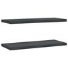 vidaXL &Eacute;tag&egrave;res murales 2 pcs 75x30 cm noir acier inoxydable