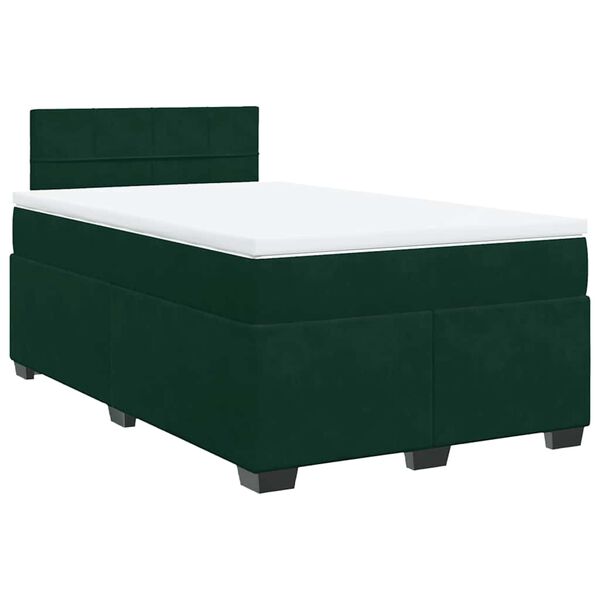 vidaXL Sommier &agrave; lattes de lit avec matelas vert fonc&eacute; 120x190 cm
