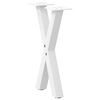 vidaXL Pieds de table basse en forme de X, 2 pi&egrave;ces, blanc, 28 x (42-43) cm, acier