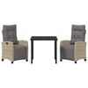 vidaXL Ensemble de salle &agrave; manger pour jardin 3 pcs Beige polyrotin