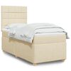 vidaXL Sommier &agrave; lattes de lit avec matelas Cr&egrave;me 80x200 cm Tissu