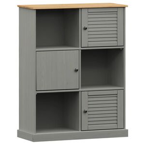 vidaXL Biblioth&egrave;que VIGO gris 90x35x114,5 cm bois massif de pin
