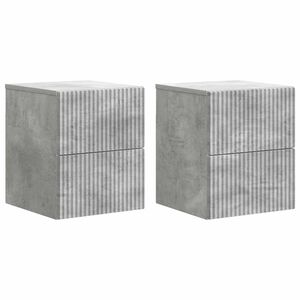 vidaXL Cabinet de chevet mural 2 pcs Gris b&eacute;ton 33 x 34,5 x 40 cm