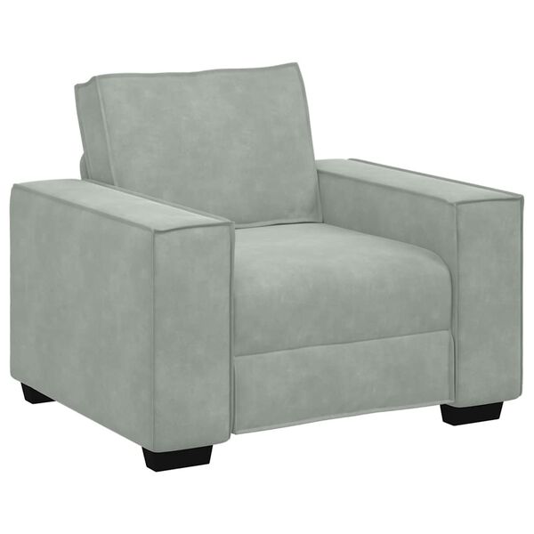 vidaXL Fauteuil Gris clair 60 cm Velours