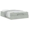 vidaXL Cadre de lit avec matelas avec matelas 2 pcs Gris clair Velours