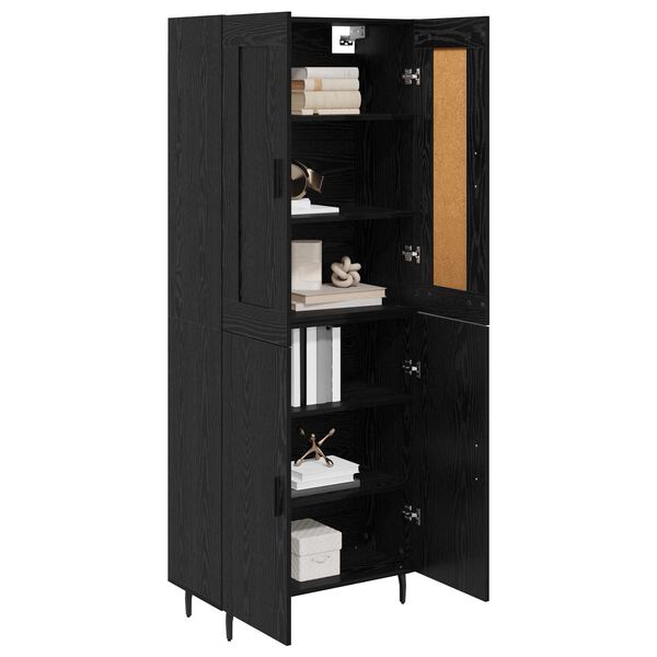 vidaXL Haut Armoire 2 pcs Ch&ecirc;ne noir Bois d'ing&eacute;nierie