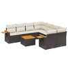 vidaXL Salon de jardin 9 pcs avec coussins noir r&eacute;sine tress&eacute;e