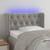 vidaXL T&ecirc;te de lit &agrave; LED Gris clair 83x16x78/88 cm Velours