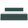 vidaXL Lit de Rangement avec matelas Vert fonc&eacute; 160 x 200 cm Velours