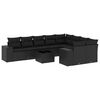vidaXL Salon de jardin 10 pcs avec coussins noir r&eacute;sine tress&eacute;e
