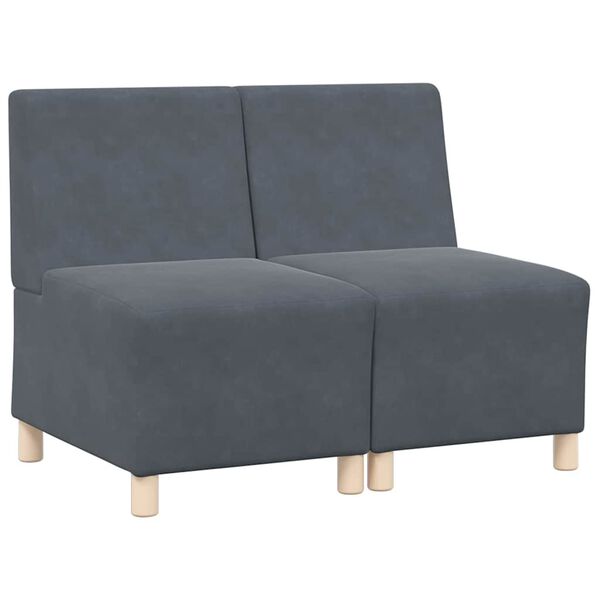 vidaXL Unit&eacute; de Sofa Modulaire Sans Accoudoirs 2 pcs Gris fonc&eacute;