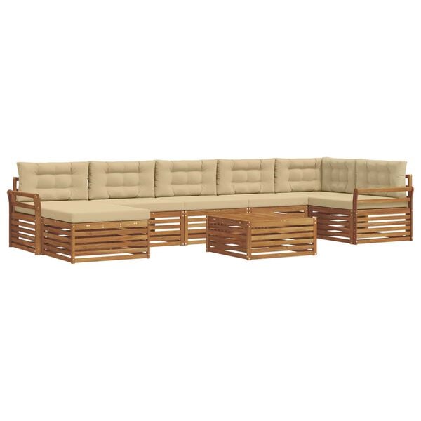 vidaXL Ensemble de canap&eacute;s d'ext&eacute;rieur 8 pcs Naturel et Beige