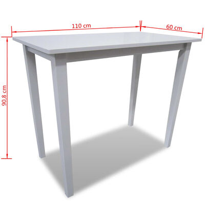 vidaXL Table de bar en bois Blanc