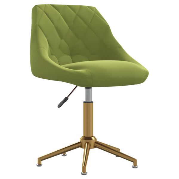 vidaXL Chaises pivotantes &agrave; manger lot de 2 vert clair velours