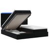 vidaXL Lit coffre avec matelas et LED Noir 200 x 200 cm Velours
