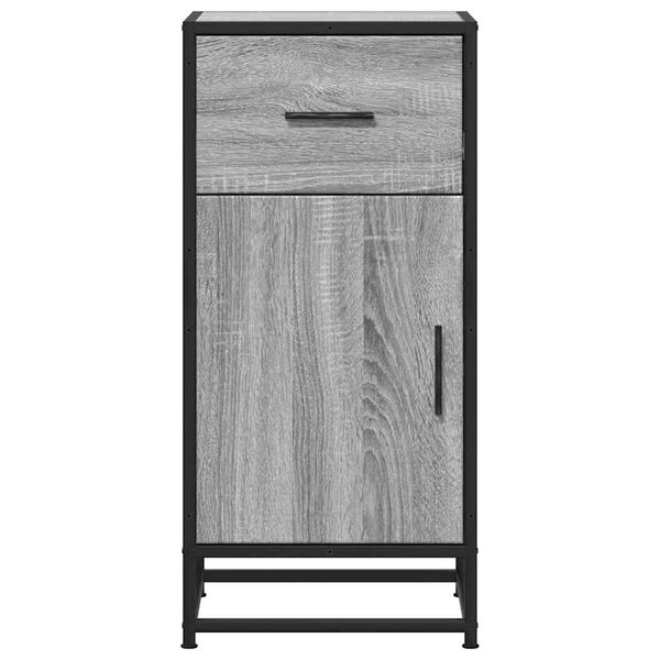vidaXL Buffet sonoma gris 35,5x35x76 cm bois d'ing&eacute;nierie et m&eacute;tal