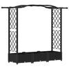 vidaXL Lit &Eacute;lev&eacute; avec Treillis et Toit Noir 169 x 40 x 123 cm PP