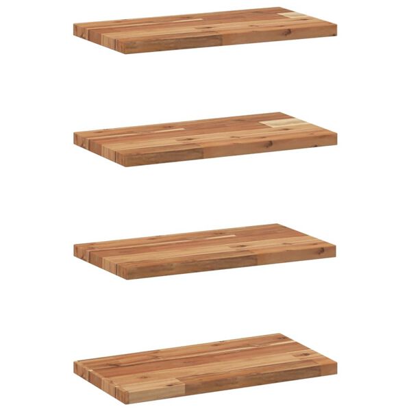 vidaXL &Eacute;tag&egrave;res flottantes 4 pcs 40x20x2 cm acacia massif &agrave; l'huile