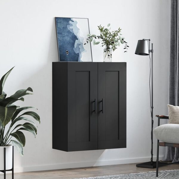vidaXL Armoire murale noir 69,5x34x90 cm bois d'ing&eacute;nierie
